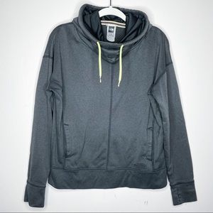 The North Face Gray Hoodie with Yellow Accents